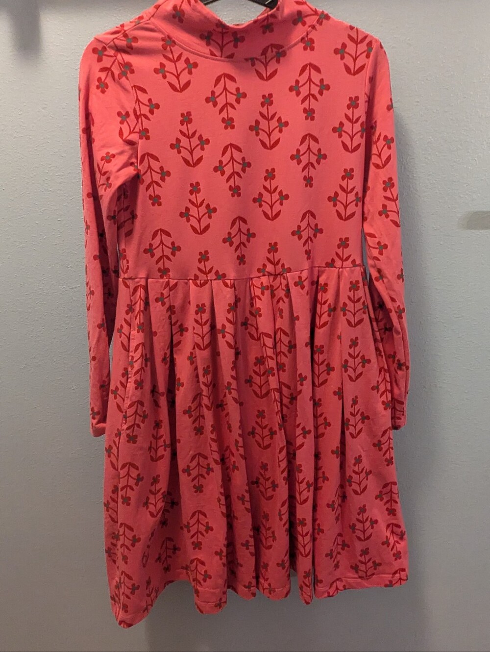 Hannah Anderson Pink Long Sleeve Floral Skater Dress With Mock Neck Dress 12